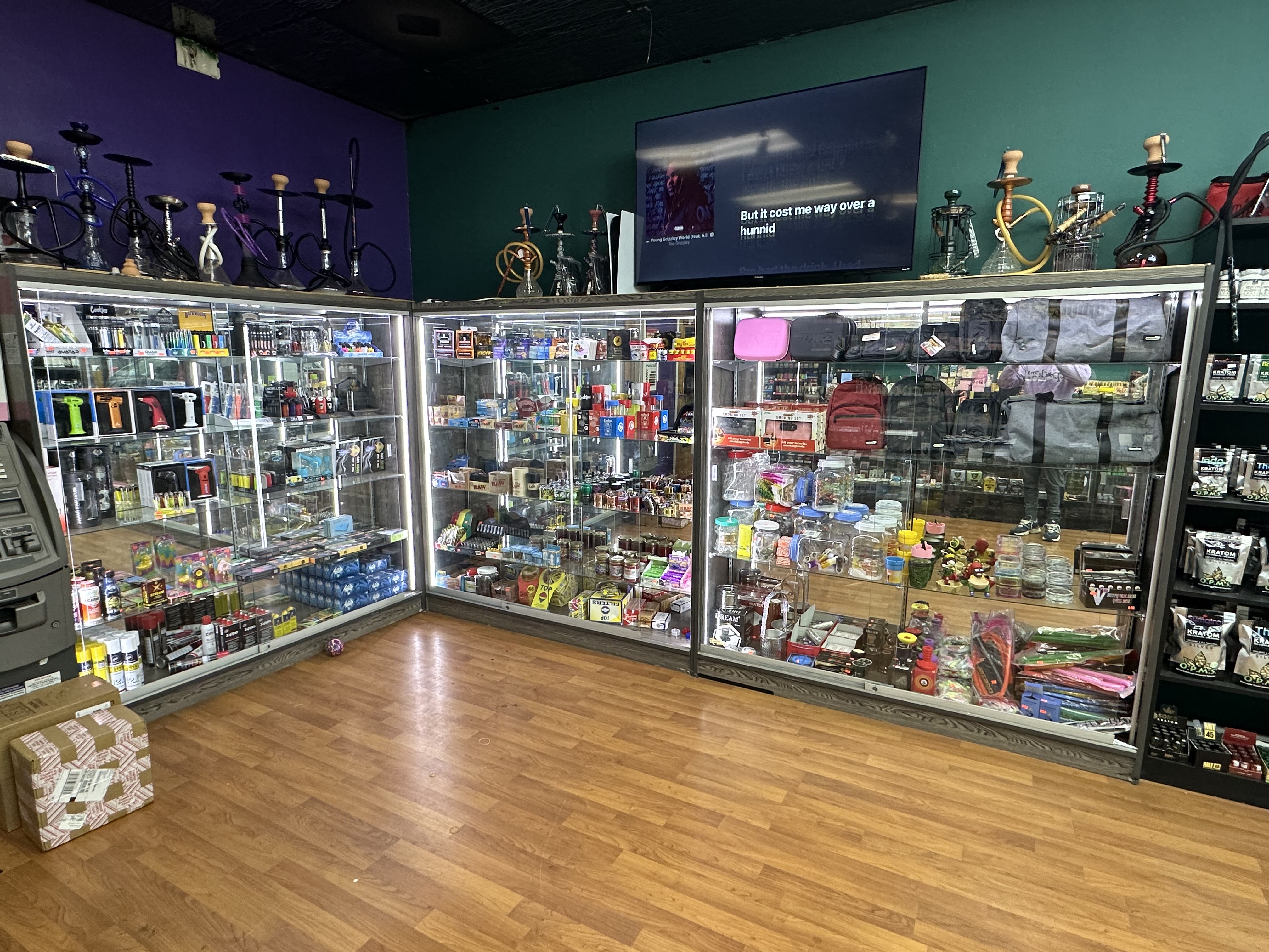 A large display case filled with lots of items